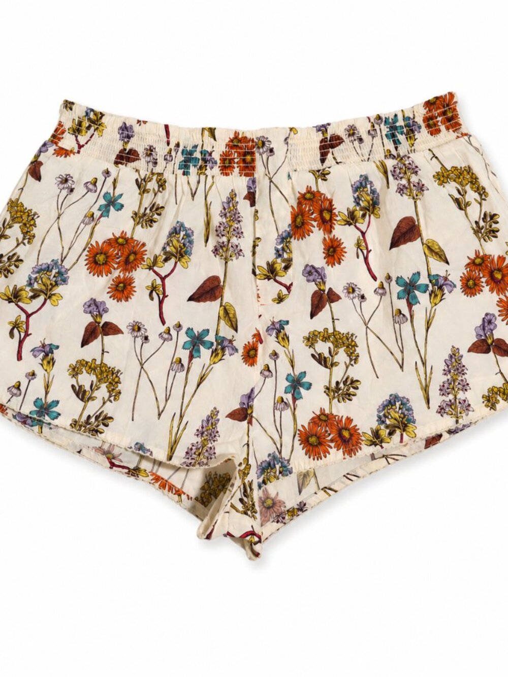 Anthropologie Floral Botanical Shorts Size L Cottagecore Boho Garden Summer